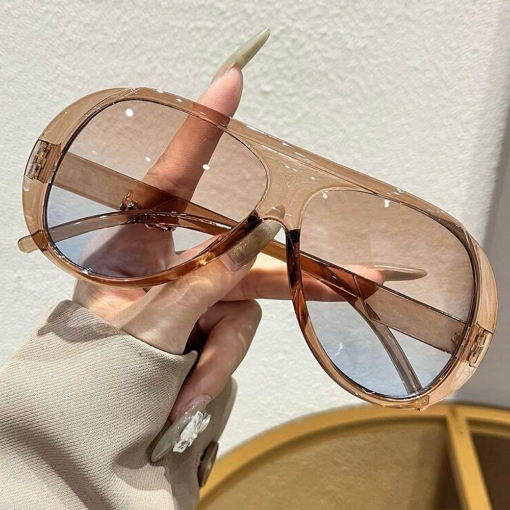 Aviator Full Frame Tan Sunglasses